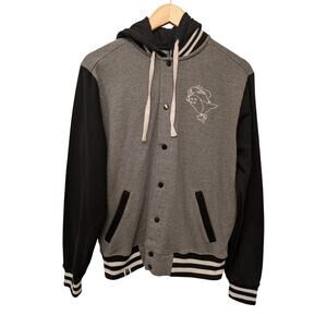 Bioworld Studio Ghibli My Neighbor Totoro Varsity Hot Topic Jacket Gray Black‎